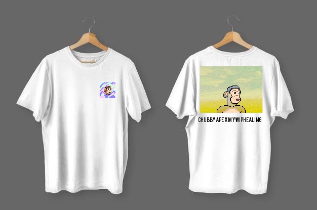 Chubbyapesnft's tweet photo. AUCTION!!!
Chubby Ape X MYWIPHEALING 
https://t.co/Fm7LGqMSuP
Openprice: 0.1 BNB
Autowin : 1 BNB

Winner will get Chubby Ape X MYWIPHEALING special T shirt!!

BANANA BANANA HEALING!!
@mywiphealing @pentas_io @Pentasian https://t.co/ielorFXjV4