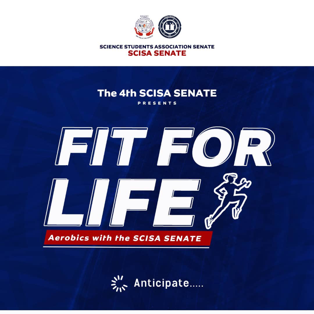thescisasenate's tweet image. Keeping fit plays a vital role in maintaining your body healthy. 

Join us in the coming days as we presents &quot;FIT FOR LIFE&quot; aerobic session with the senators so we can control stress and maintain a healthy body. 

Anticipate.....!!! 

#ScisaSenate
#ScisaKNUST