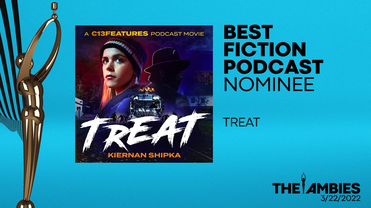 C13Features's tweet photo. #Treat has been nominated for Best Fiction Podcast at this year’s Ambies. Thank you, @PodcastAcademy! Congrats to our cast and team 🎃 https://t.co/SkgdXvgOta