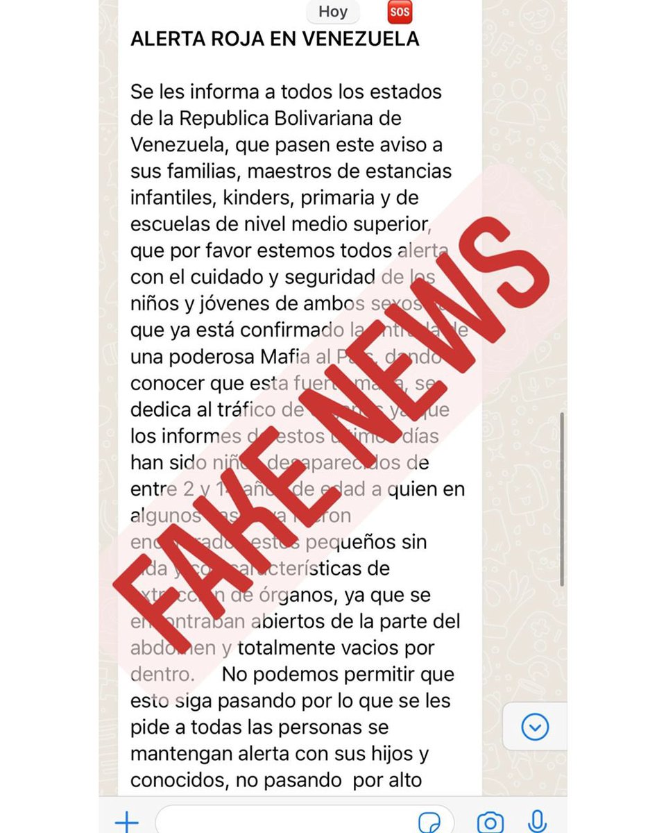 1. Están corriendo por la mensajería de WhatsApp una información desestabilizadora, de oscuro origen
#ResistirEsProducir