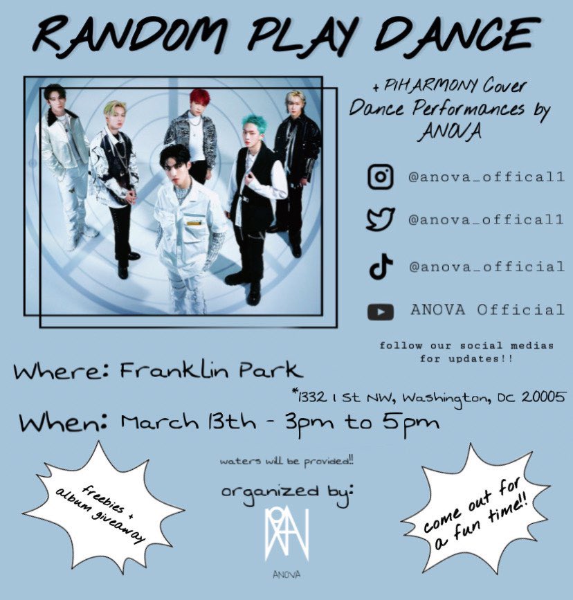 ANOVA_Official1's tweet photo. ATTENTION P1ECE! We're happy to announce that we will be hosting an event the day of the DC P1HARMONY concert! There will be performances and a kpop random dance play! rt to spread the word! Follow us on our socials for updates 🕺🏽❤️ #P1HARMONYinDC #P1HARMONYinUSA #P1HARMONY https://t.co/5NzzTiB1XS