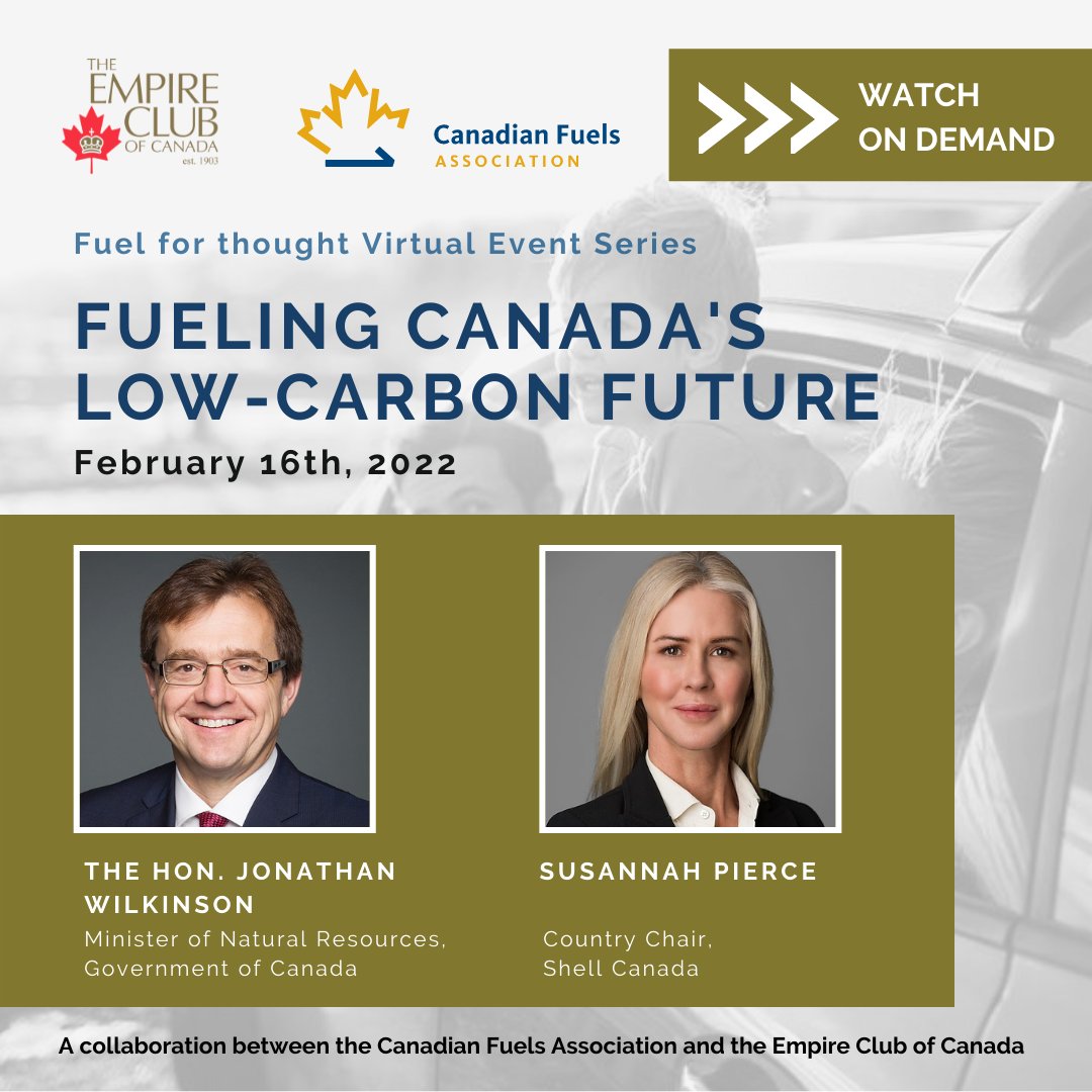 ICYMI | Yesterday's virtual event 'Fueling Canada's Low-Carbon Future' is available now to watch on demand: hubs.la/Q014pTFv0
#EmpireClubofCanada #ConversationsThatMatter #LowCarbon #Energy #CleanTech #CleanEnergy #CanadianFuels #DrivingTo2050 #NetZero