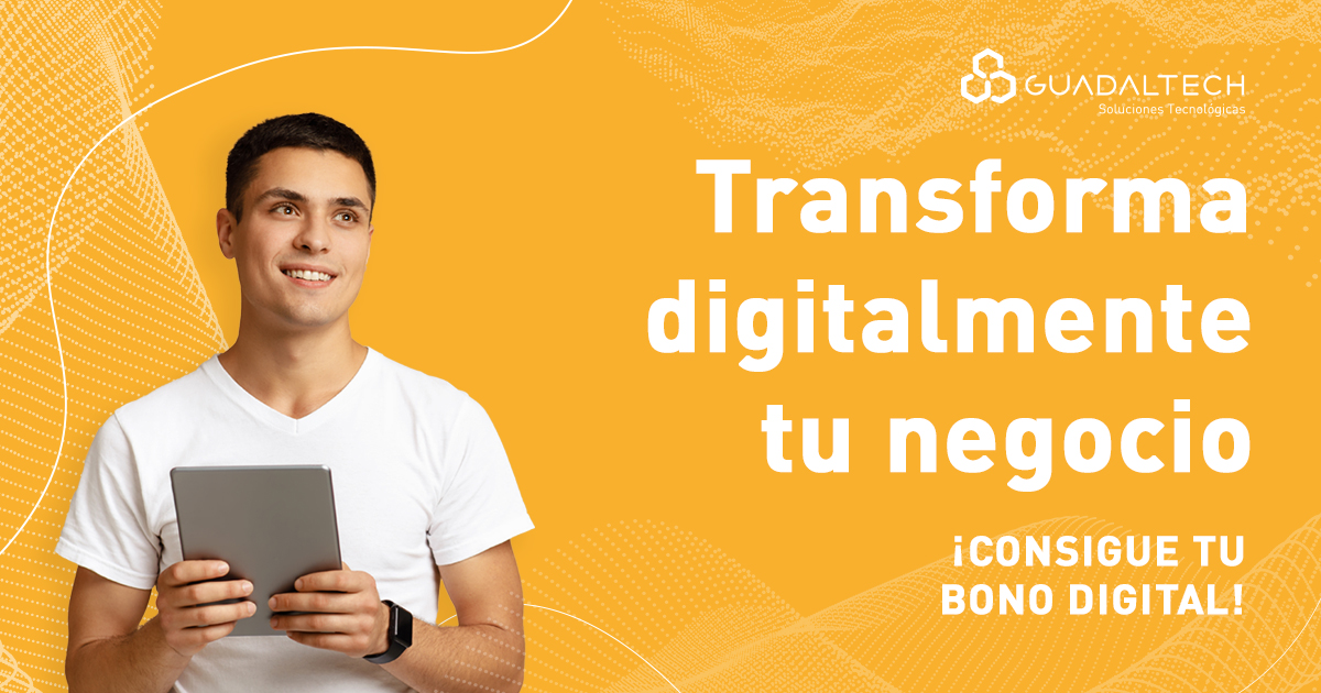 GuadalTech's tweet photo. ¡La solución para #digitalizar tu negocio ya está aquí! 💻👏 

Todos nuestros servicios 100% subvencionados con hasta 12.000€ en Bono Digital

👉 ¿A quién va dirigido?, ¿a qué servicios puedo optar?, ¿cómo consigo el #KitDigital?

Toda la información ⬇

https://t.co/OHmrwFZqFh https://t.co/voHTS2TI6u