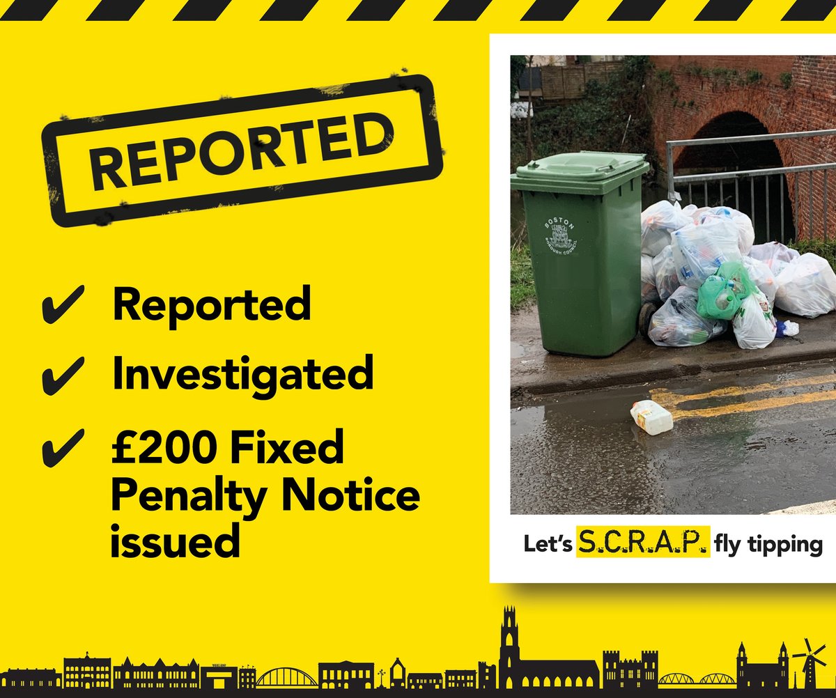 Bostonboro's tweet photo. Our enforcement team attended a fly-tip that had been reported on Windsor Bank. Evidence led them to a local property where the occupant was issued with a £200 Fixed Penalty Notice for Fly Tipping.

Help us to keep your community clean.

#scrapflytipping #ReportIt #ActionIt https://t.co/SYme1E16Fx