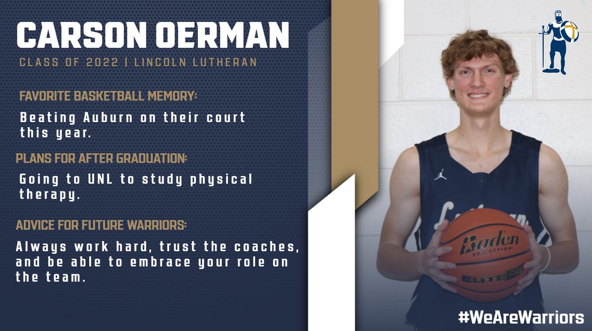 Lincoln Lutheran Boys Basketball (@llboyshoops) on Twitter photo Senior Spotlight: Carson Oerman. Thank you, Carson! Come see Carson and the other seniors in our final home game tomorrow night at 7:15 PM Senior Spotlight: Carson Oerman. Thank you, Carson! Come see Carson and the other seniors in our final home game tomorrow night at 7:15 PM