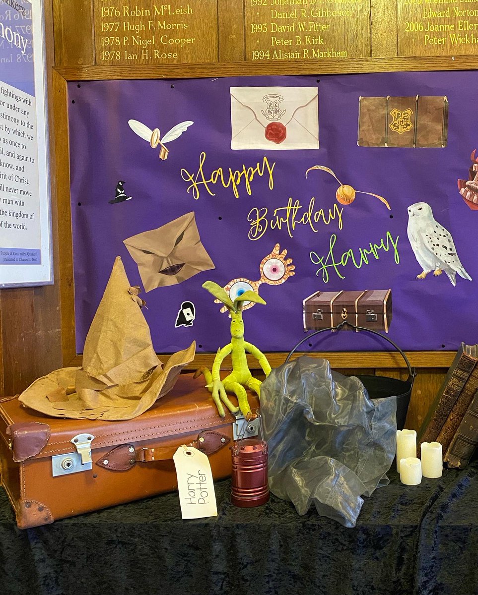 The set up for Harry Potter book night in the J.B Library - our lovely Lobrarians, Laura and Stephanie have done an amazing job ⭐️⚡️ 

#booknight #harrypotter #boothamschool #boothamboarders #yorkschools #iloveboarding #library