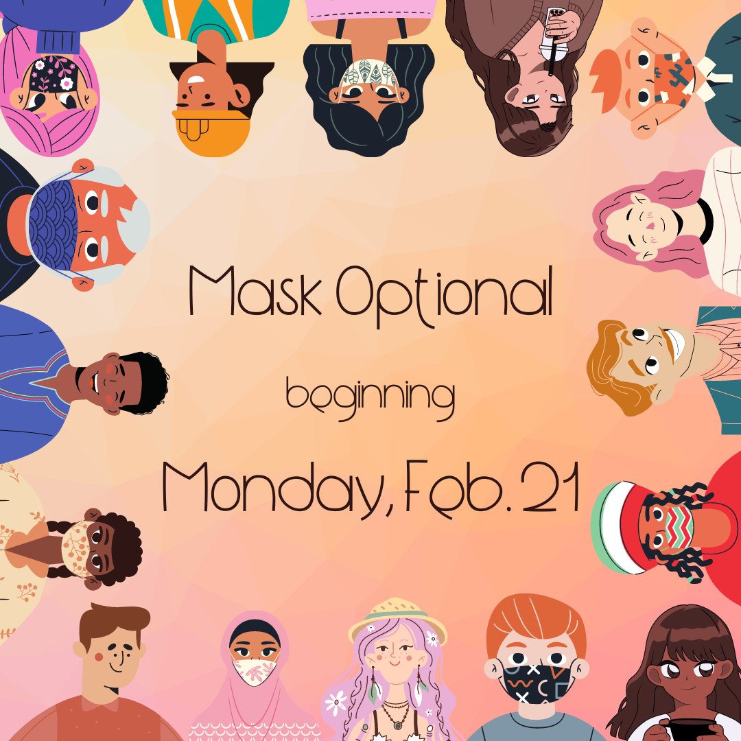 FWCommSchools's tweet photo. New state COVID-19 guidelines were announced today. With those changes, FWCS will be mask optional beginning Monday. A letter will be emailed to parents today with additional information. https://t.co/ZurL5ZlCQt
