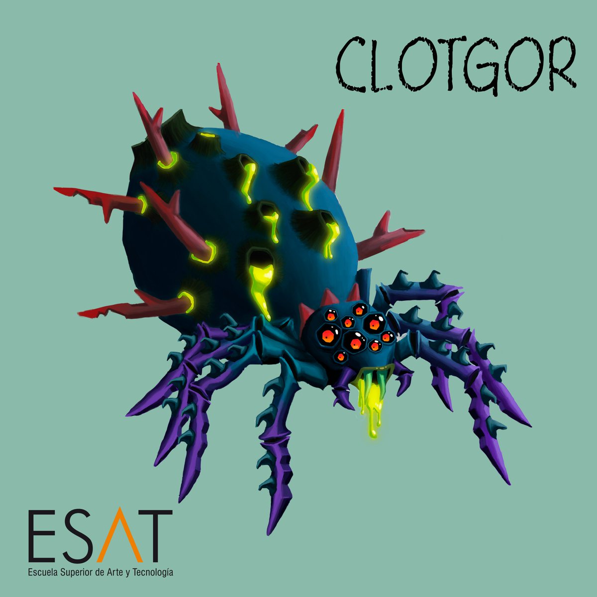 This is Clotgor! First boss of our game, it represents the spider phobia. Be careful... 

<a href="/ESAT_Valencia/">ESAT</a> 

Art made by: <a href="/ArranzArt/">Adrian Arranz Piquero</a> 

#conceptart #art #spider #phobia #clotgor #artist
