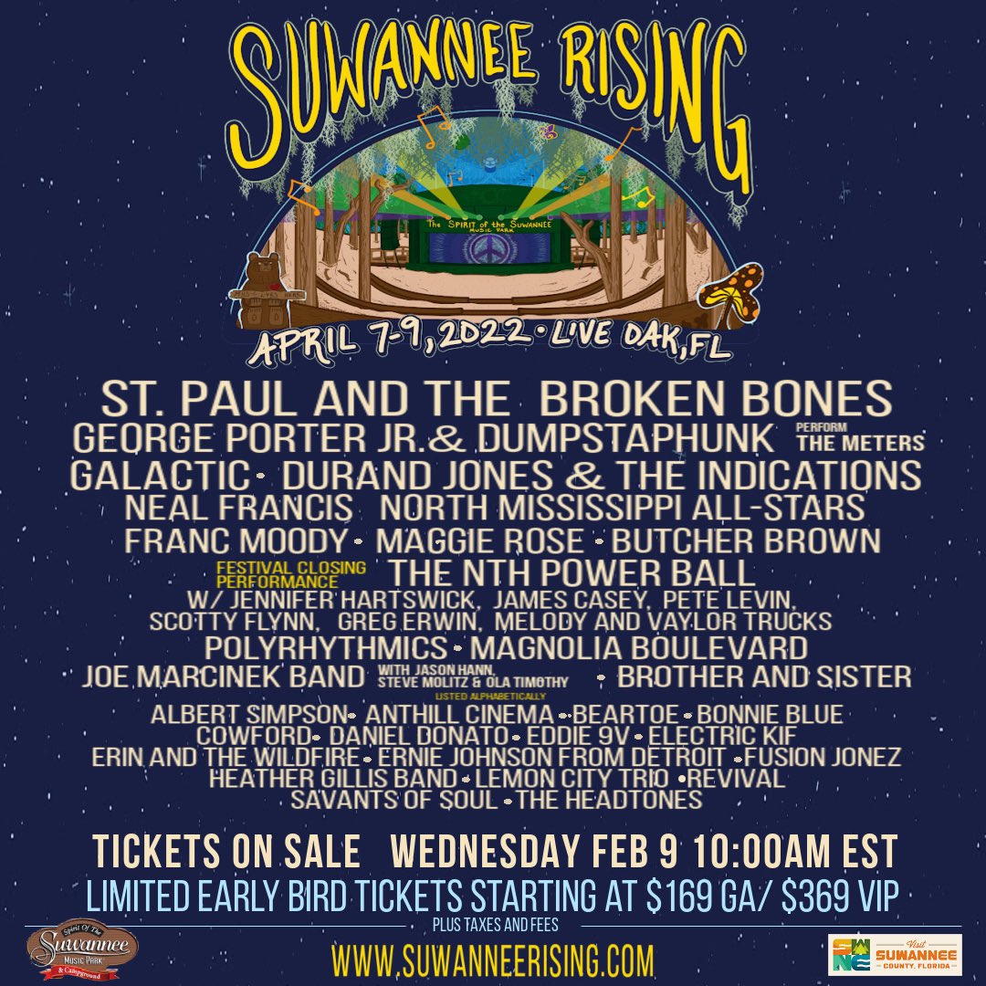 St. Paul & The Broken Bones (@stp_brokenbones) on Twitter photo PUMPED is an understatement. We’re bringing The Alien Coast to <a href="/SuwanneeRising/">SuwanneeRising</a> in April!! 🚀🪐 Tickets are on sale now at suwanneerising.com/get/tickets PUMPED is an understatement. We’re bringing The Alien Coast to <a href="/SuwanneeRising/">SuwanneeRising</a> in April!! 🚀🪐 Tickets are on sale now at suwanneerising.com/get/tickets