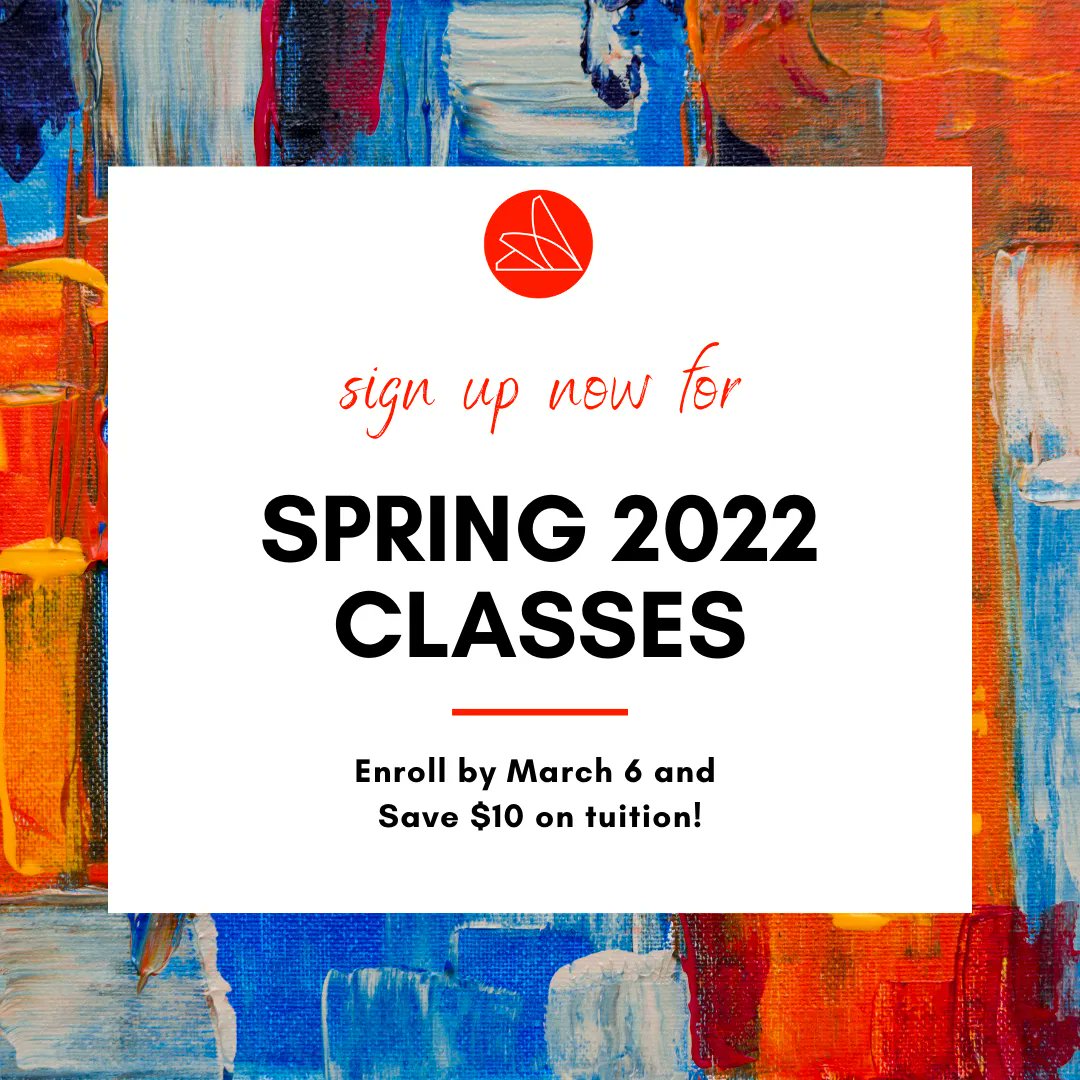 Enroll now for Spring classes! We offer courses in every area of the visual and performing arts for all ages and experience levels. Join LAC’s vibrant classroom community led by our amazing teachers — explore the lineup! buff.ly/3eRCy51
