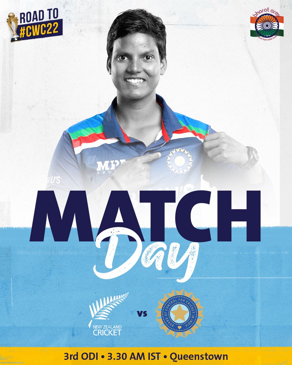 thebharatarmy's tweet photo. ๐ฎ๐ณ ALL TO PLAY FOR! Expecting a statement performance from Team India today after trailing the series 0-2.
๐ช๐ผ Come on Queens, let's do this!
๐ธ Getty โข #NZWvINDW #INDWvNZW #womenscricket #CWC2022 #RoadToCWC22 #BharatArmy https://t.co/aQBMx2FNo8