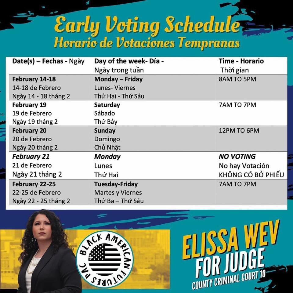 wevforjudge's tweet photo. THANK YOU, to Black American Futures PAC for endorsing our campaign!

Elissa is dedicated to being a Judge who is intentional about working on the intersections of race, gender, class, &amp; disability in the criminal court system.

#endorsementalert #teamwev #wevforjudge https://t.co/lJdxK787fX