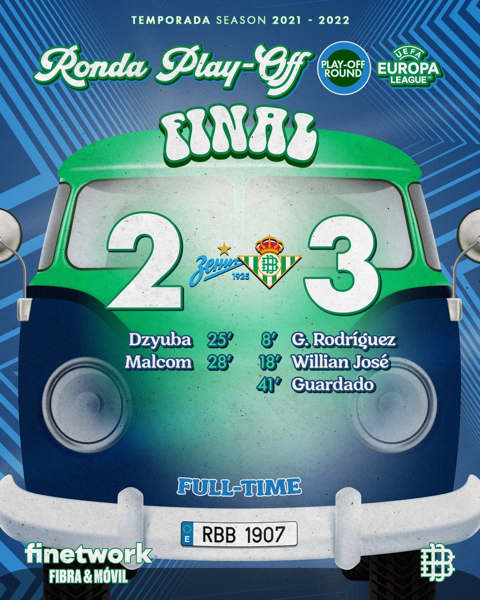 93’ ⏱⚽ ¡¡FINAAAAAAL!! 👏👏 ¡Final del partido con victoria verdiblanca! 😊💃

🔵🔵 #ZenitRealBetis 2-3 💚🤍

#DíaDeBetis #EuroBetis #UEL