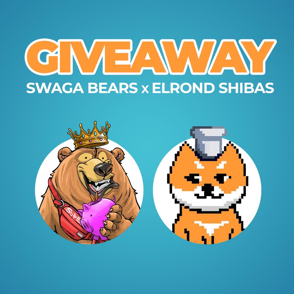 elrondshibas's tweet photo. 🔥 #SwagaBears x #ElrondShibas 

#NFTGiveaway Collab! 🥳

🎁 Prizes: 
1x Swaga Bears #NFT
3x VIP Whitelist spot 
1x 0.5 $EGLD

👉🏼 To enter 
1️⃣ Follow @elrondshibas
2️⃣ Follow @swagabearsNFT 
3️⃣ Join https://t.co/c08wemuRho and https://t.co/OcnrGl7Rrf

⏰ Ends in 48h

#ElrondNFTs https://t.co/xXPiGPjd4q