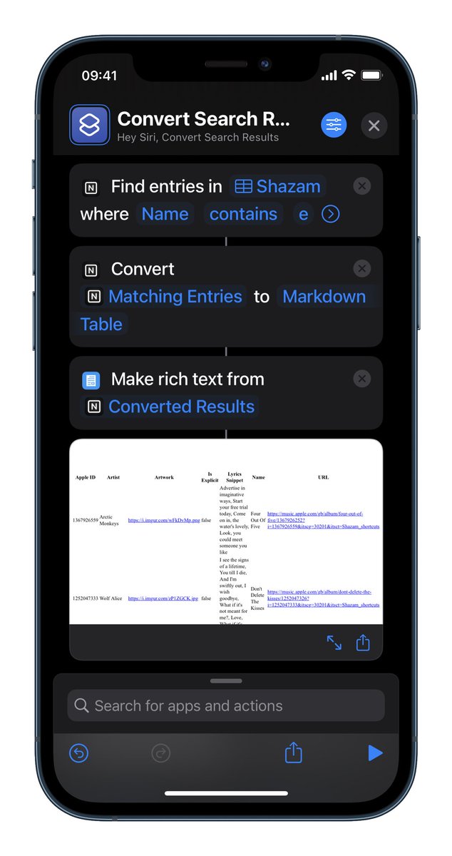 NautomateApp's tweet image. New build out with:
🐞 Bug fixes
📈 New action that converts database search results to CSV, Markdown Table or JSON 
🎓 New tutorials section (more soon)
💰 Paywall testing - please give it a try, you can’t be charged in TestFlight!
Keep the great feedback coming, thanks 👍🏻