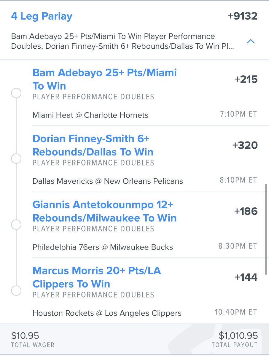 halfbirdhalfman's tweet photo. Playin a PPD Parlay 🦅

If this hits I’ll giveaway $100 to someone who likes this tweet, if it doesn’t hit, I’ll still giveaway $50 

Must be following me to qualify #FamilyMoneyFame https://t.co/MTaW3NSBPF