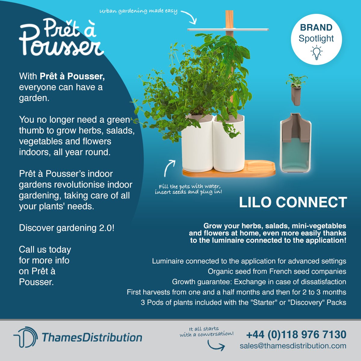 thamesdisti's tweet photo. Prêt à Pousser is a smart gardens specialist. Founded in 2013, Prêt à Pousser’s vision is to make home growing accessible to everyone.

Available now from https://t.co/PMIZlCxNsw https://t.co/dOqKsZJew9