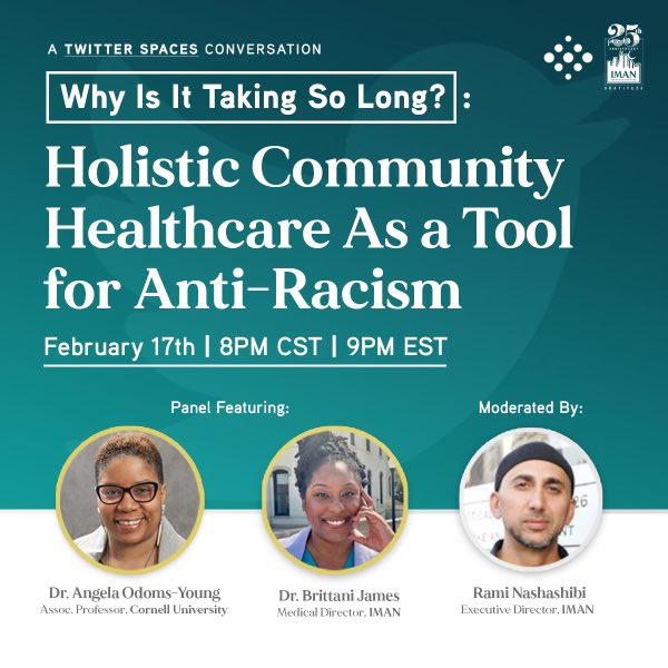 Please join <a href="/imancentral/">IMAN—Chicago + ATL</a> Twitter Space for this crucial conversation tonight at 8p. 

The link will be available at 8p on the IMAN twitter page.