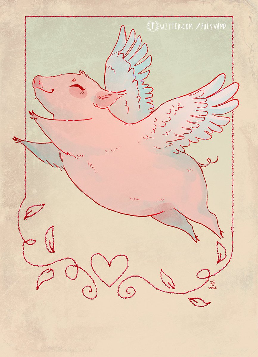 when life is rough, draw happy little piggies 