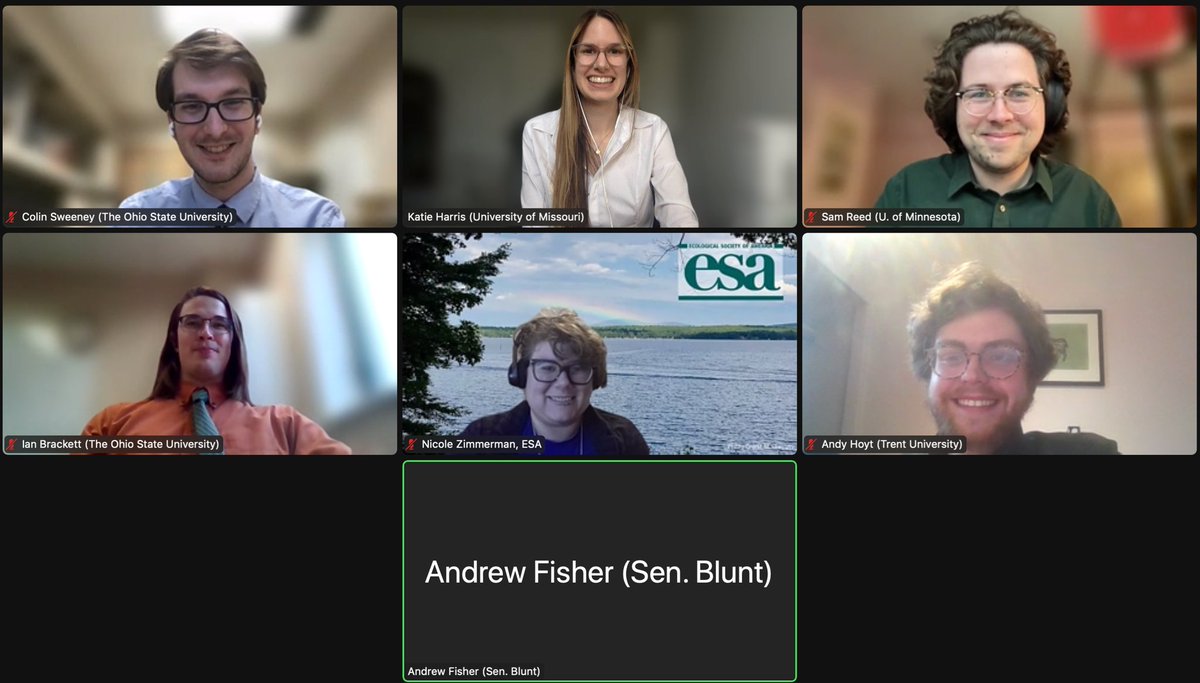 A big thank you to Andrew Fisher from the offices of Senator <a href="/RoyBlunt/">Senator Roy Blunt</a> for meeting with us to discuss <a href="/NSF/">U.S. National Science Foundation</a> science research funding on behalf of <a href="/ESA_org/">Ecological Society</a>