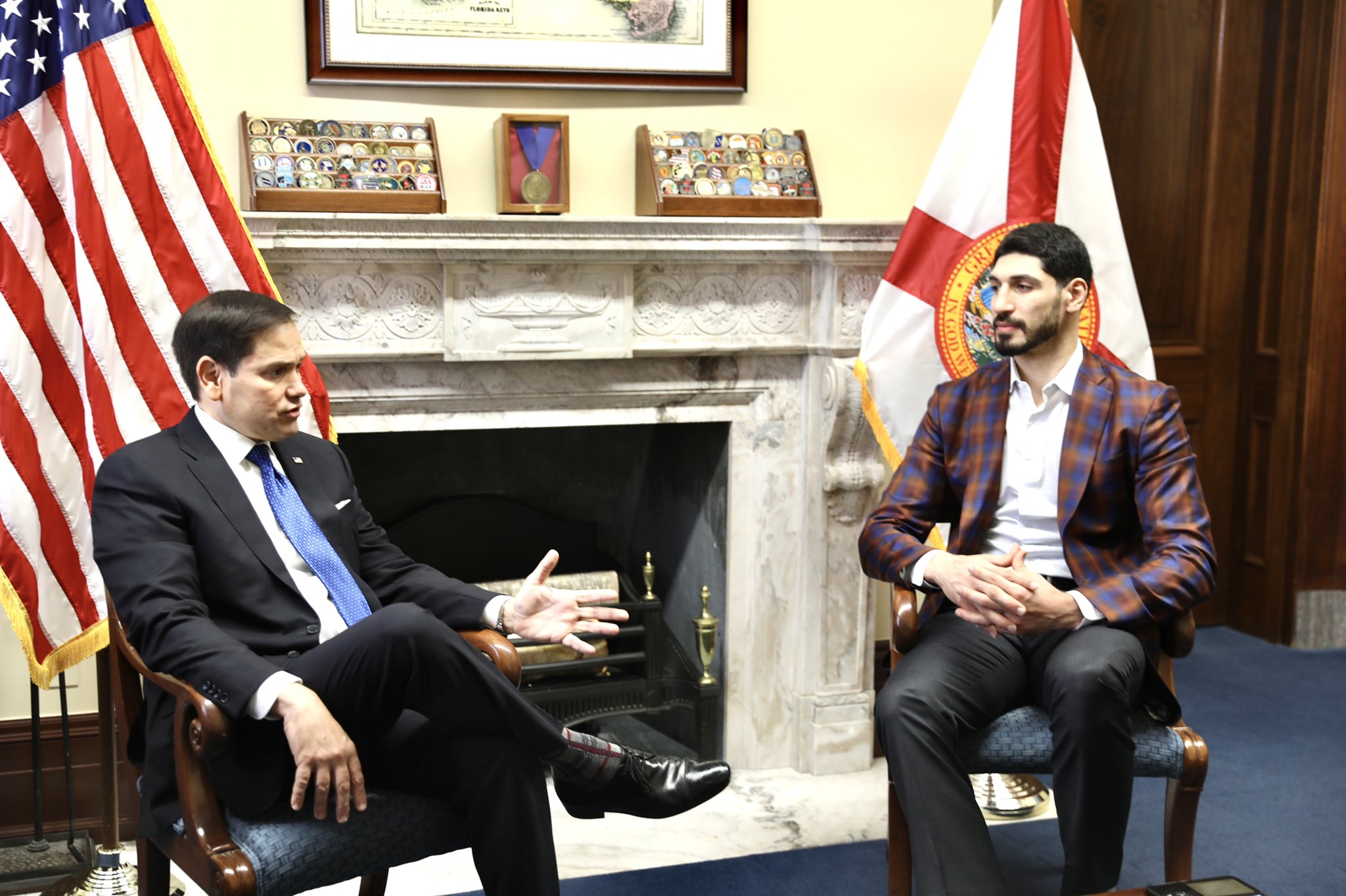 Senator Marco Rubio в X: „Senator Rubio met with @EnesFreedom to discuss the #CCP's powerful influence over #American companies like @Apple and @Nike. https://t.co/Zl1n9Da6Cb“ / X