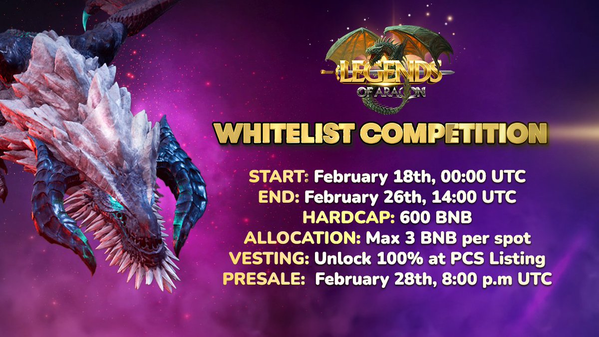 Micheal3570's tweet photo. 🔥Legends Of Aragon WL Competition 🔥

If you would like to win a spot in the upcoming pre-sale, follow these instructions:

➡️ https://t.co/r3nddmjJku

✅Legends of Aragon is a P2E NFT game already developed!

#Giveaway #bepr #loag #whitelist #BSCGem  https://t.co/SBWQayasvh