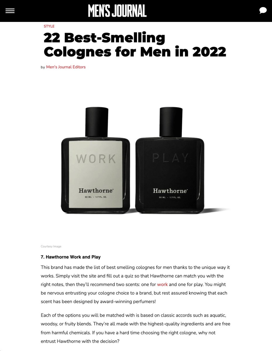 Hawthorne (@hawthorne) on Twitter photo Spring is around the corner, so make sure your scent game is ready with a signature scent from one of <a href="/MensJournal/">Men's Journal</a>'s Best Smelling Colognes for Men in 2022 Spring is around the corner, so make sure your scent game is ready with a signature scent from one of <a href="/MensJournal/">Men's Journal</a>'s Best Smelling Colognes for Men in 2022