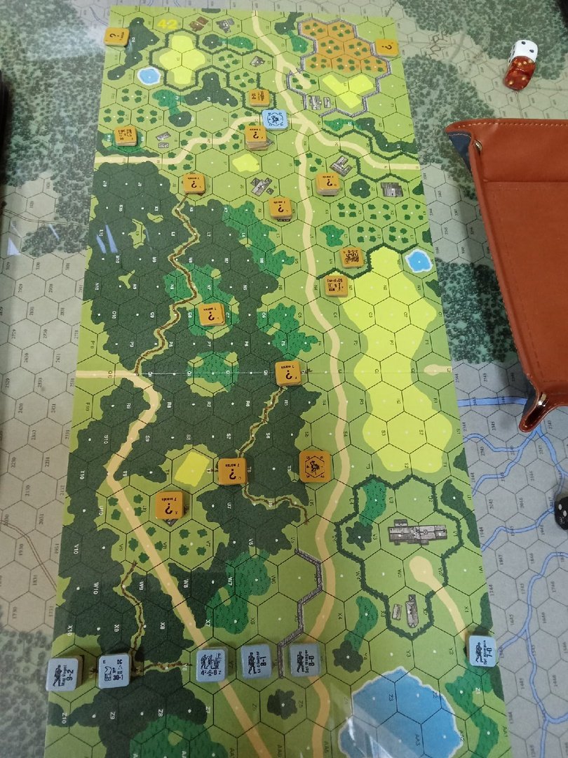 hexandcounter's tweet photo. Played fantastic @MultiManPub J103 Lenin's Sons scenario teaching seasoned ASL SK but new ASL player. Sniper killed commissar, flamethrower burned lieutenant, German hero captured Soviet DC but almost killed himself throwing it. So many events! https://t.co/MvRWJDtInk