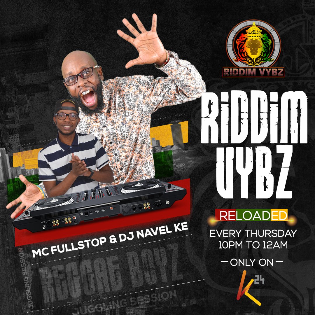 <a href="/mcfullstop/">MC Fullstop Foundation</a> 
tunaifanya kama kwenye clubs,,concerts
EVERY THURSDAY FROM 10pm to 12am
EVERY SATURDAY FROM 11am to 1pm
ALUTA <a href="/NRGRadioKenya/">NRG Radio Kenya</a>  #ReggaeboyzonNRG 
7 pm to 10pm
reggae and dancehall