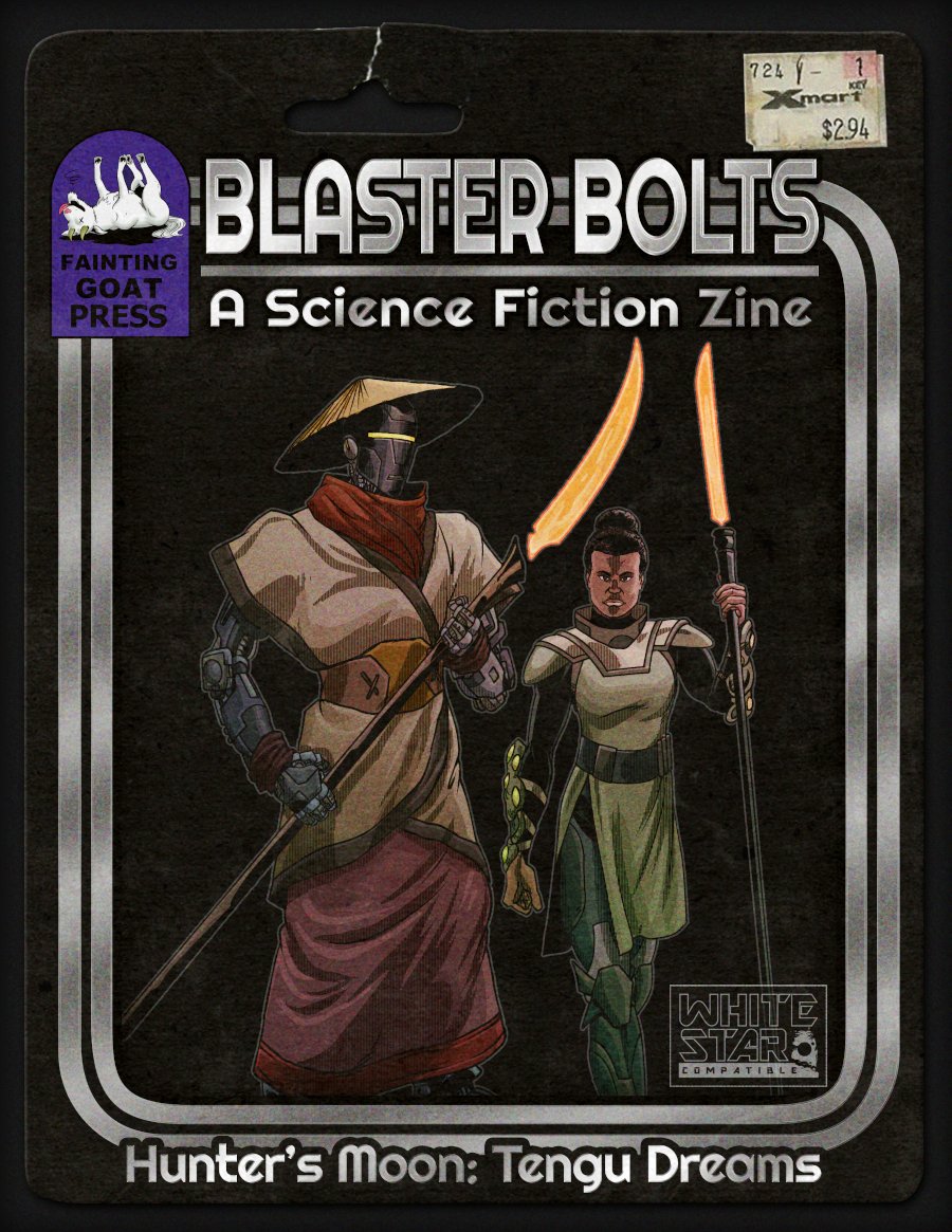 new release - Blaster Bolts #1 - a new zine supporting White Star RPG and spotlighting short science fiction. Writing by <a href="/kroh01/">Walt Robillard</a> Art by @JacobBlackmon and others.  drivethrurpg.com/product/387282…