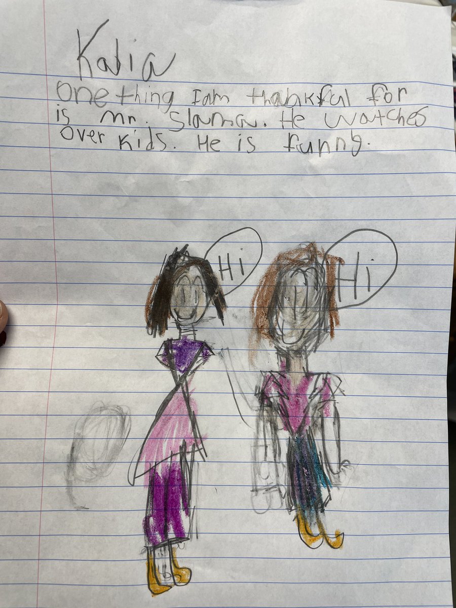 Slammer18's tweet photo. @GordonElem We always have Thankful Thursday’s. Students are tasked with telling someone at least 1 thing they are thankful for in their lives. We all have 1 thing no matter our situation and telling others is an important way to express #gratitude Thanks Kalia! #kindness https://t.co/tmdmjXN7O6