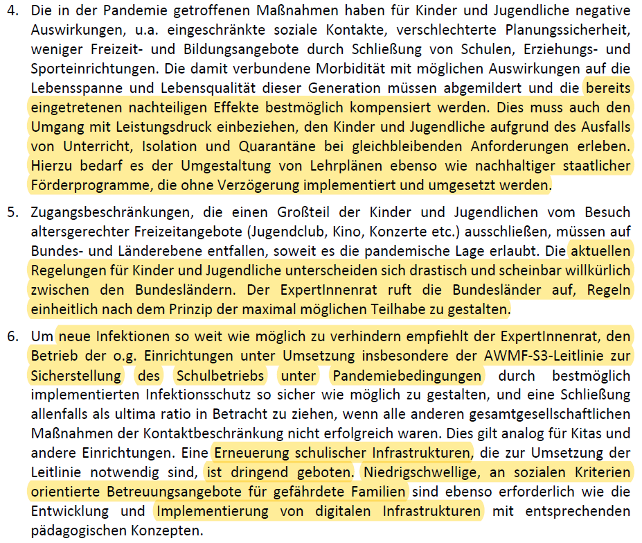 Sander_Lab's tweet photo. "Bei allen Maßnahmen in der Pandemie, die KuJ betreffen, ist vorrangig das Kindeswohl zu berücksichtigen. Kinder müssen vor Infektionen &amp; vor Erkrankungen infolge der Pandemie gleichermaßen geschützt werden." 

7. Stellungnahme des ExpertInnenrats 
https://t.co/CxpbmQsLLq https://t.co/L5e4Ts3lHW