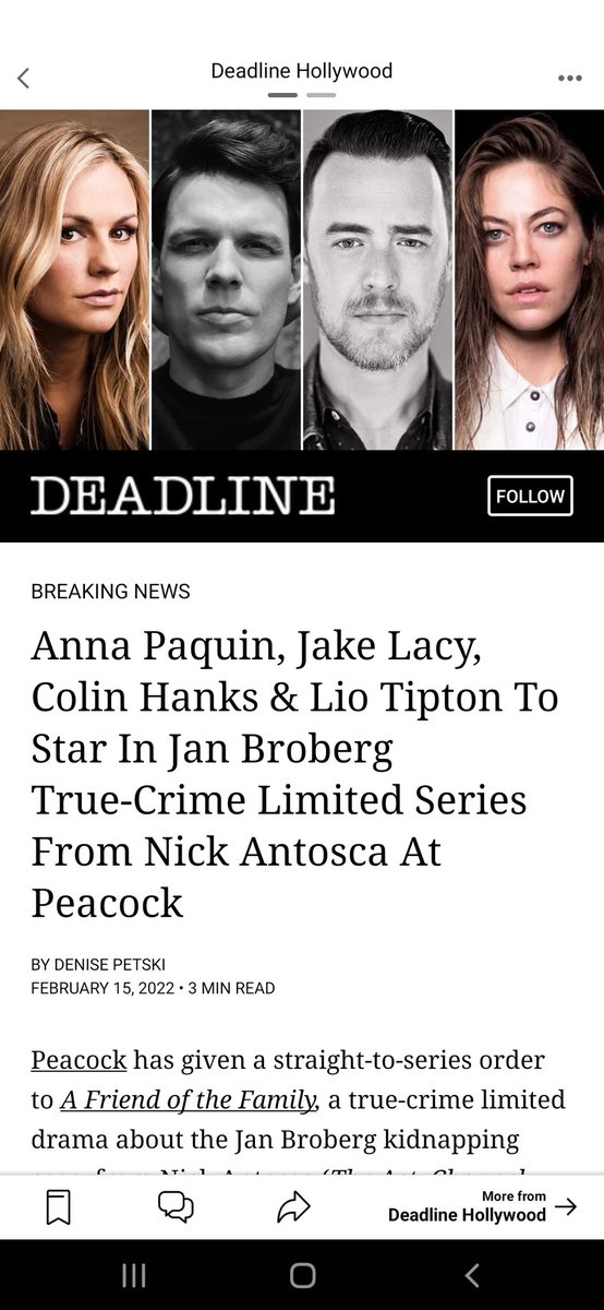 Congrats to MLFF Alum Skye Borgman! Peacock will Produce the True Crime series about Jan Broberg's kidnapping case which Borgman made her Doc-Abducted in Plain Sight which World Premiered at MLFF 2017. Picked up by Netflix and became one of the top 10 True Crime Docs on Netflix.