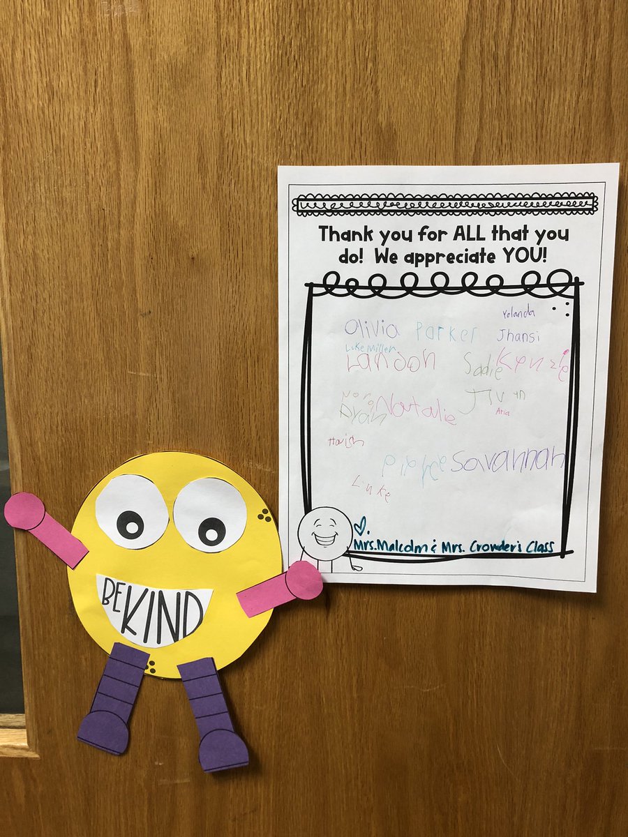 Mrs. Malcom’s 1st graders made my day with their act of kindness!  What made it extra special is that the whole class stopped by to post it on my office door! Love our <a href="/MarvinESNC/">Marvin Elementary School</a> family!❤️ #MarvinMeansFamily #RandomActsofKindnessDay <a href="/ScottSp99971001/">Scott Spencer</a> <a href="/UCPSNC/">Union County Public Schools</a> <a href="/AGHoulihan/">Andrew G. Houlihan</a> @jttopp