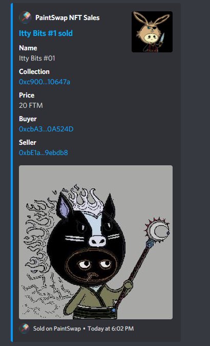 The first Itty Bit has been sniped!! 👾 We are live and listing on <a href="/paint_swap/">paintswap</a> ♥️