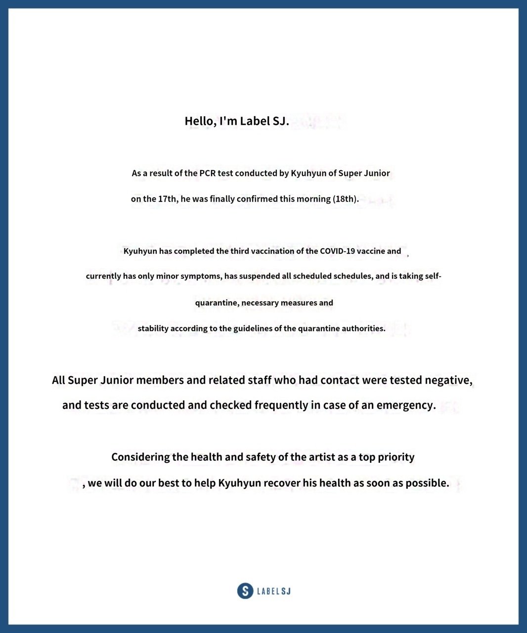 Best Of The Super Juniors 2022 Schedule Label Elf  On Twitter: "@Sjofficial Take Care Kyu! We Love You!!  #Superjunior @Sjofficial Https://T.co/M0Nuk0Tisq" / Twitter