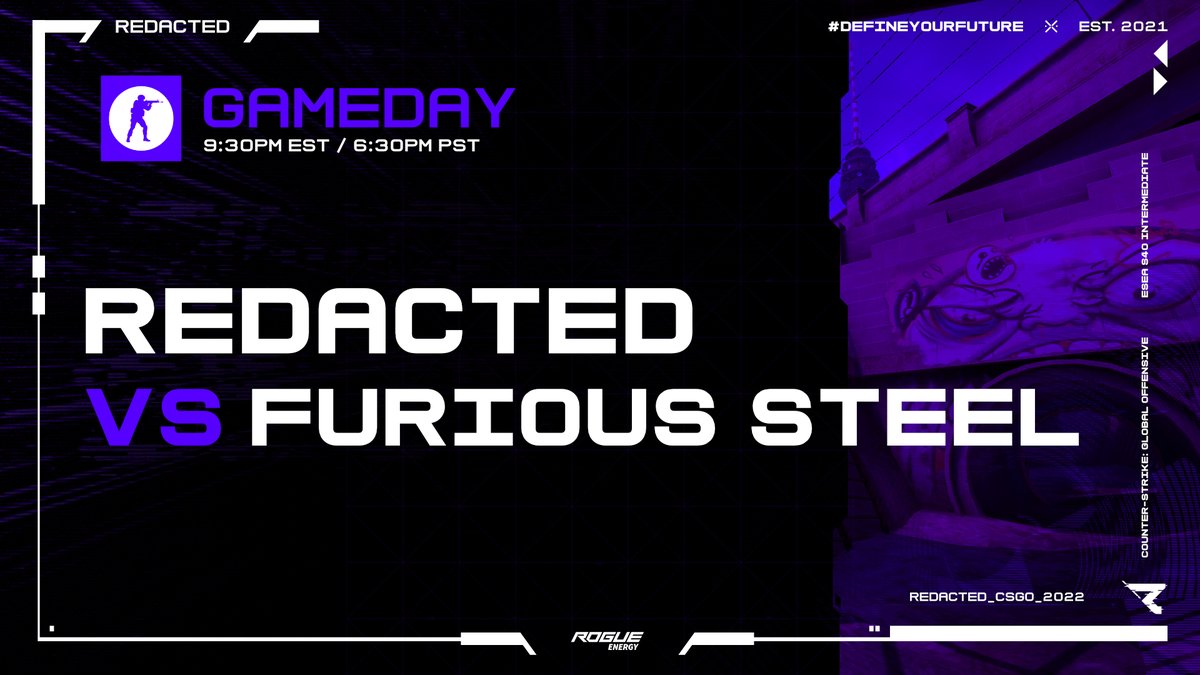 RedactedNA's tweet photo. GAMEDAY!

Our CSGO squad is looking to continue our streak after last nights performance. We look to face off against @FuriousSteel_ in the @ESEA Intermediate league. 

⌚: 9:30PM EST
🗺: Overpass

Not casted

#RedactedCSGO #DefineYourFuture https://t.co/FxXKaqd4Qf