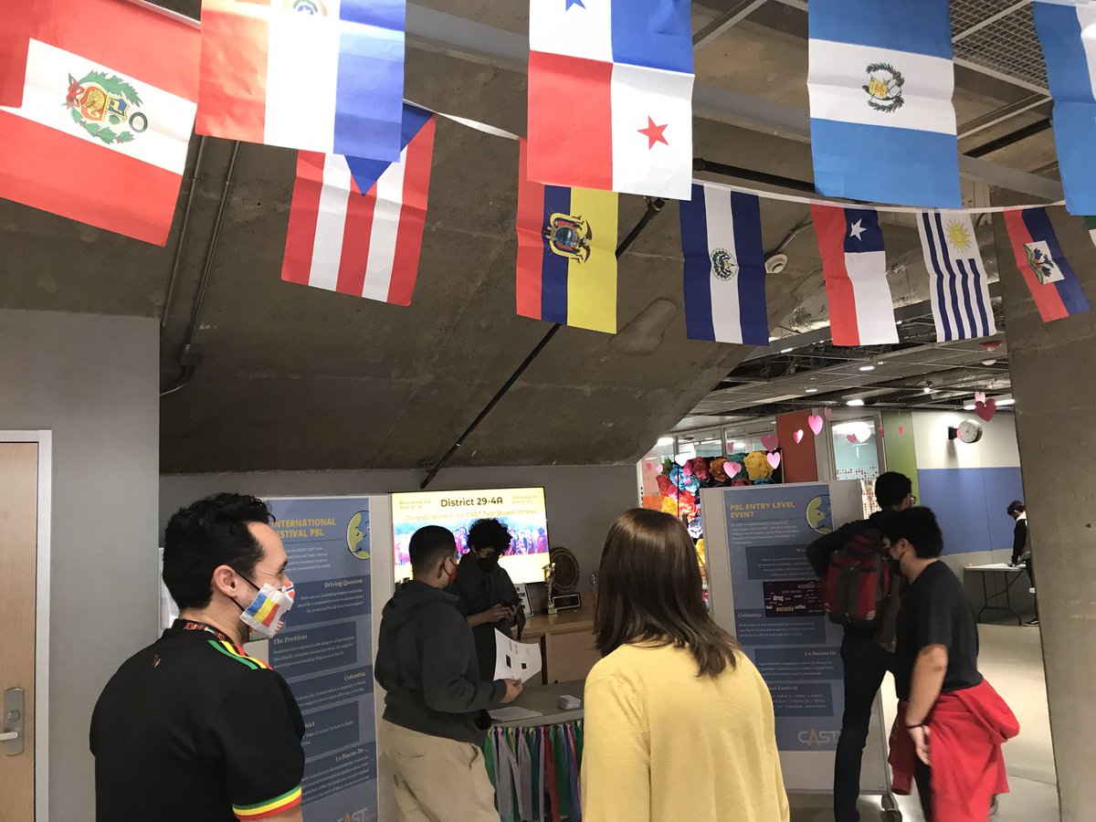 CASTtechSchool's tweet photo. Thx Spanish &amp; Art kids, w/ tchrs Mr. Kretlow &amp; Ms. Hauptman, for a great Intl Fest to celebrate Spanish heritage, art, &amp; language while calling out stereotypes along w/ action plans to address it! #studentvoice @SAISD @CASTschools #CastTechProud https://t.co/55CKs9KkuX