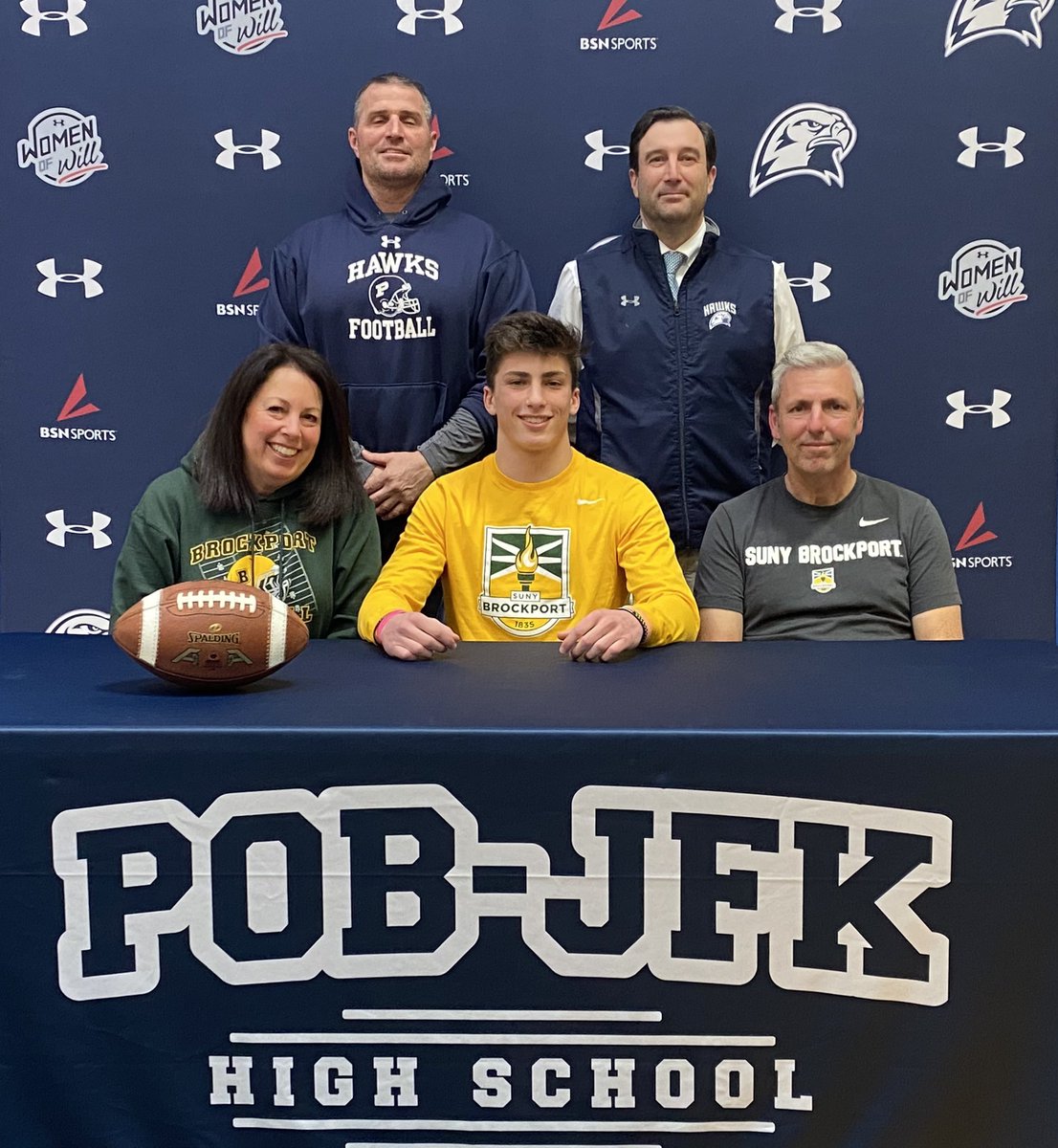 POBATHLETICS's tweet photo. Congratulations to Evan Gordon and his family on continuing his academic and football career at @BPort_Football  

@POBJFK @POBSchools @marytomeara @POBhawksFB #pobhawks https://t.co/1UrpkHpDKV