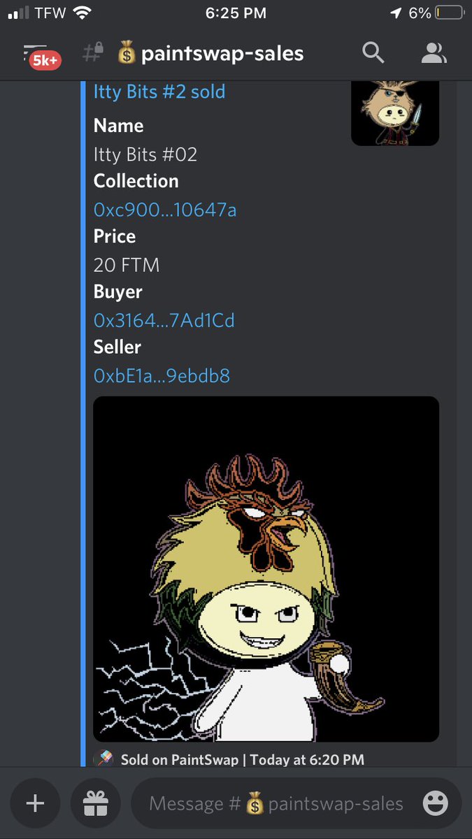 Itty Bit #002 has been claimed! Congrats to the buyer! Still a few left on <a href="/paint_swap/">paintswap</a> 👾