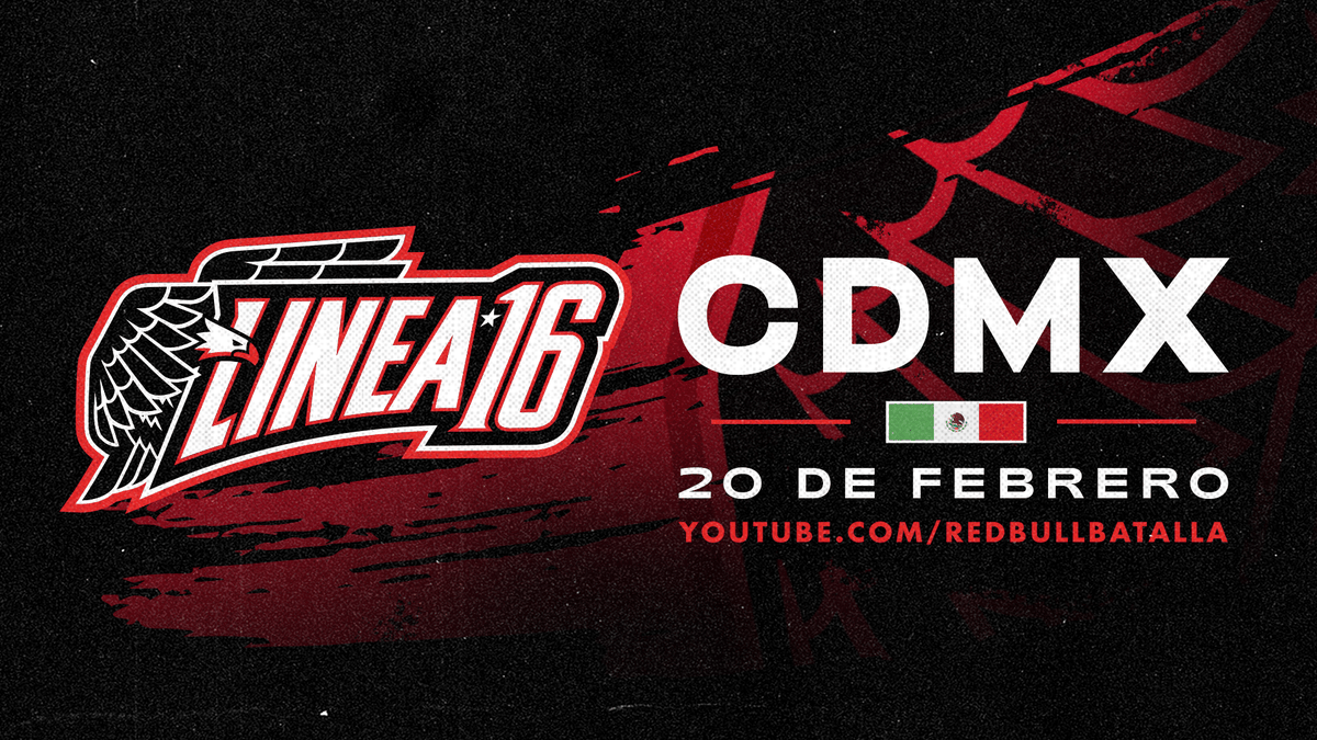 Este domingo emitiremos <a href="/Linea16XL/">Línea Diesciséis</a> en YouTube.com/RedBullBatalla Vuelven las batallas escritas.

14:00 🇲🇽🇬🇹🇨🇷
15:00 🇪🇨🇵🇪🇨🇴🇵🇦
16:00 🇺🇸🇻🇪🇩🇴🇧🇴🇨🇺🇵🇷
17:00 🇦🇷🇨🇱🇺🇾🇵🇾
21:00 🇪🇸