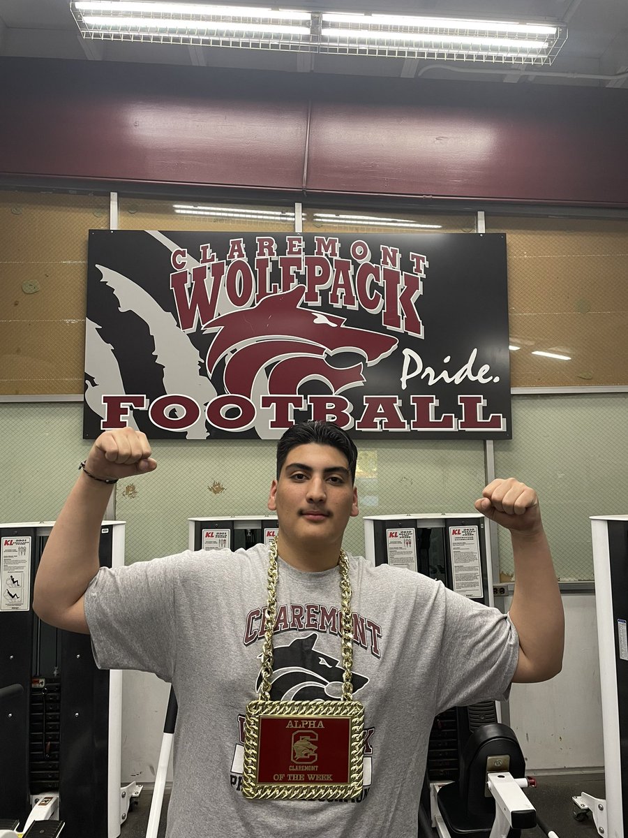 Wolfpack Alpha of the week Jamie Gonzalez!!!
Grades ✔️ Good Citizenship on campus ✔️ Hard work in the weight room ✔️ Perfect attendance ✔️