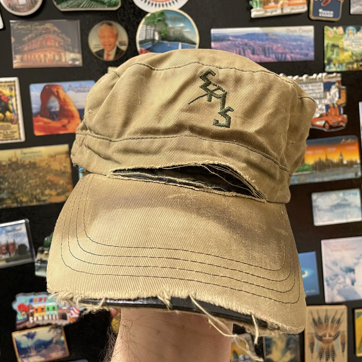BenPlantan's tweet photo. @EASTERNMNTN Got this hat in 2002. Retiring it after 20 years. Kanchenjunga. The Amazon. Cotopaxi. Okavango. The Mara. A car fire. A riot. An elephant that stepped on it. Some close calls and falls. You name it. 71 countries. Adventures and even more misadventures. Memories. ❤️🏔 https://t.co/GD9dNrb8FG