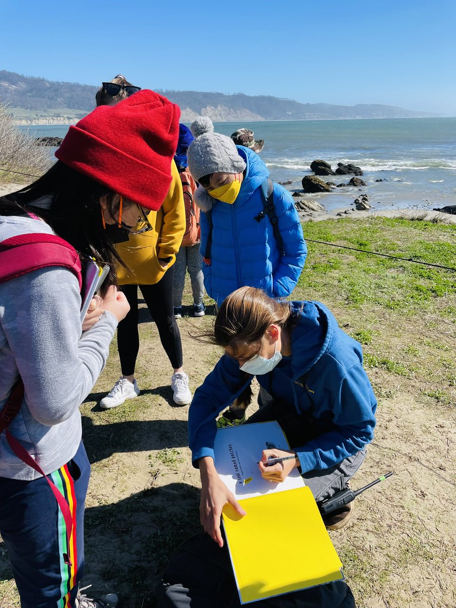 Star struck! 🤩 These kids were absolutely giddy to meet <a href="/roxannesbeltran/">Roxanne Beltran</a> at Ano Nuevo. Thank you for sharing amazing facts about elephant seals and telling stories about your dream job as a scientist. This experience will stay with them for a lifetime! #WowedByScience