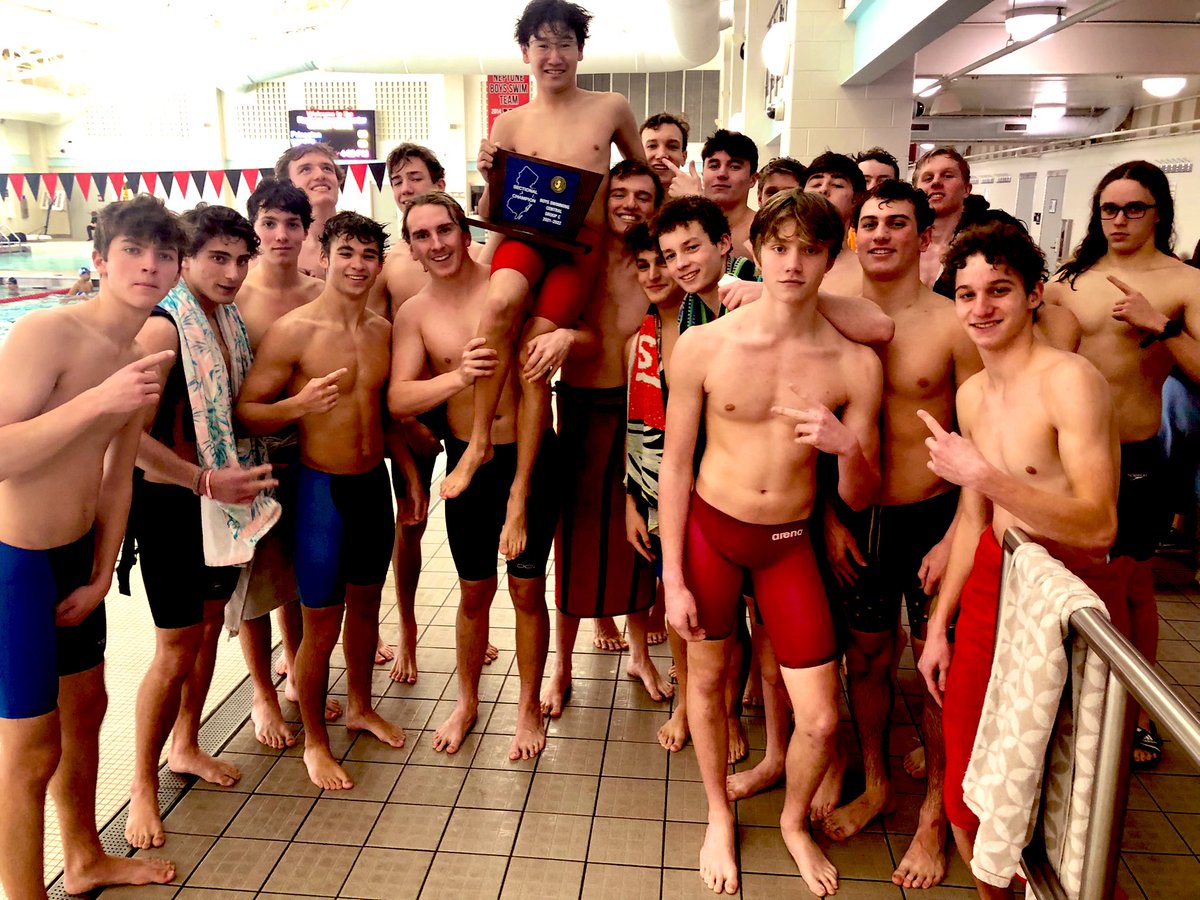 HMHS_swim's tweet photo. Boys defeat Holmdel to become Section Champs 🏆🐾🐾🐾 https://t.co/dc4JPszqOa