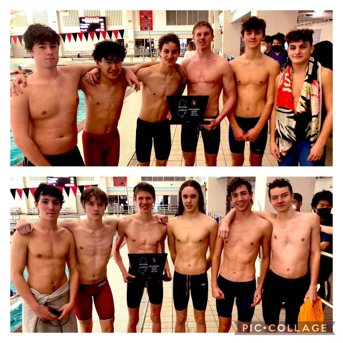 HMHS_swim's tweet photo. Boys defeat Holmdel to become Section Champs 🏆🐾🐾🐾 https://t.co/dc4JPszqOa