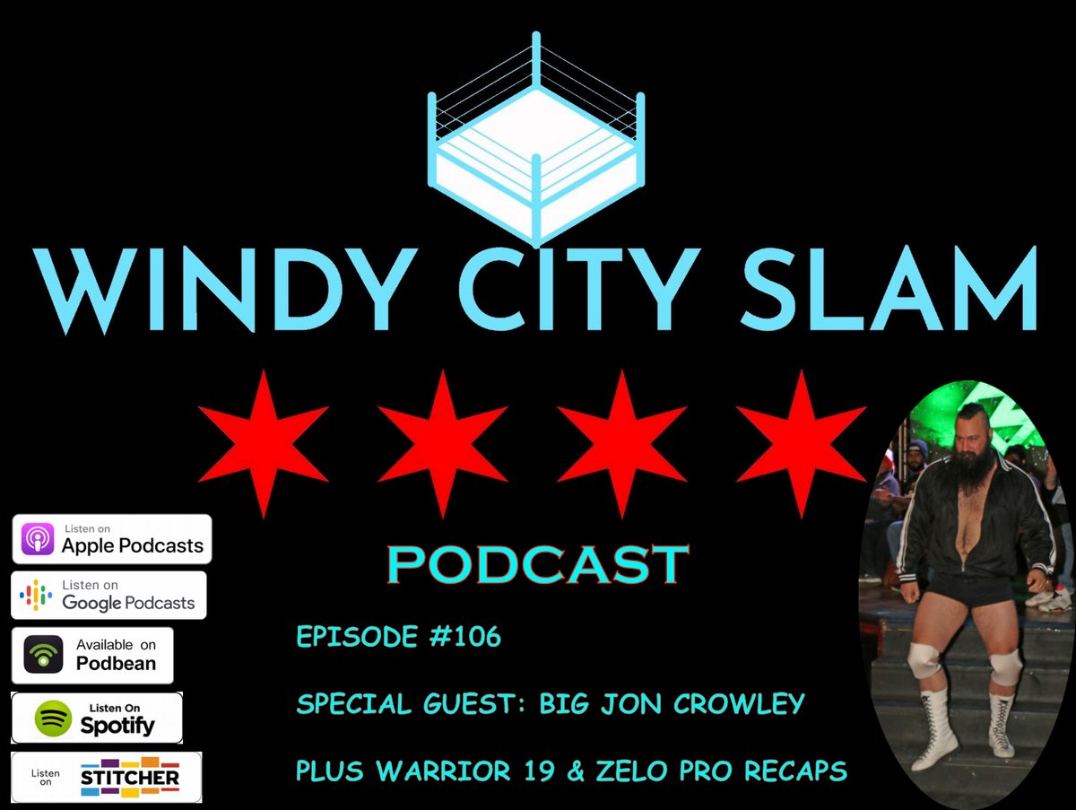 WindyCitySlam's tweet photo. ICYMI: @WindyCitySlam Podcast welcomes Zelo Pro's Big Jon Crowley. We talk about his career, infatuation w/Tennessee Titans during his youth &amp; more! +Mike recaps #Warrior19 &amp; Zelo’s “Violent Valentines” &amp; previews local action.

LISTEN: https://t.co/S8whtnOgog

#indiewrestling https://t.co/Ug2cEnwIIn