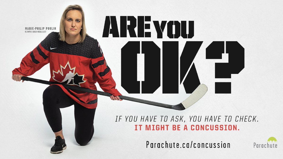parachutecanada's tweet image. Congratulations to Marie-Philip Poulin and our Canadian Women&apos;s hockey team on winning the GOLD 🥇 We were lucky to work with @pou29 on our national #CheckForConcussion campaign in 2020 🤍 Proud 🇨🇦