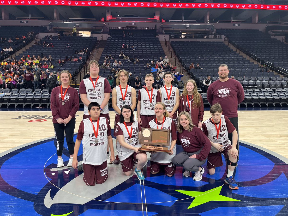 We took 4th place in the Unified Basketball A & B Divisions #GoCIGo @CI_Rangers Thank you @SOMN_Nick @SOMinnesota for the Awesome day @TargetCenterMN #liveunified #inclusion