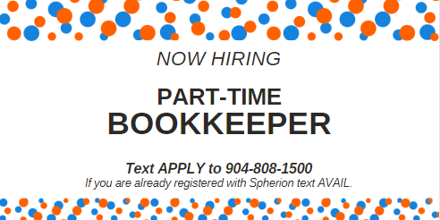 Spherion is hiring a Part-time Bookkeeper for a client in Bunnell. Starting wage is $15/hr, with flexible hours totaling 30 per week. Must have 3+yrs of previous experience and be proficient with QuickBooks.